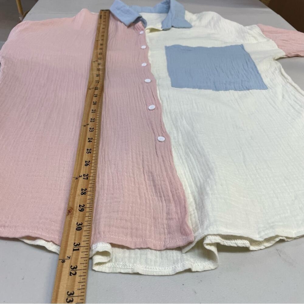 Unbranded Oversized Button Down Long Sleeve Paste… - image 8